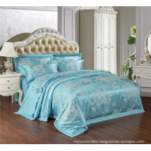 Satin Silk imitation Luxury Jacquard & embroidery damask bedding set duvet cover set